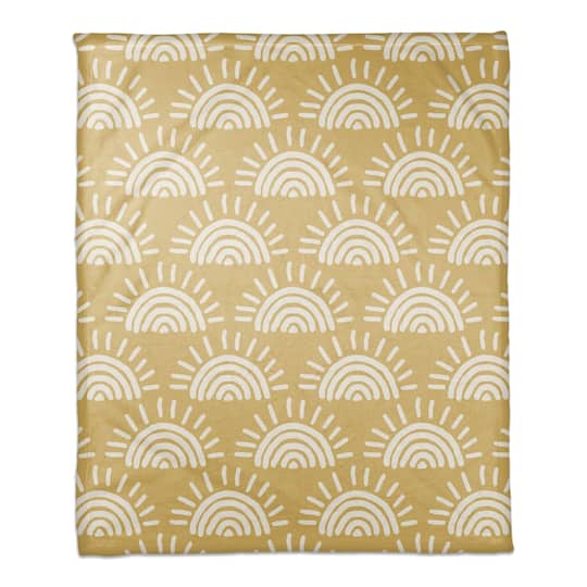 Sun Pattern Coral Fleece Blanket